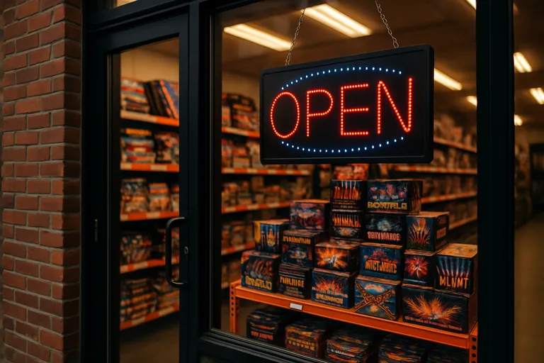 Openingstijden van de vuurwerkwinkel